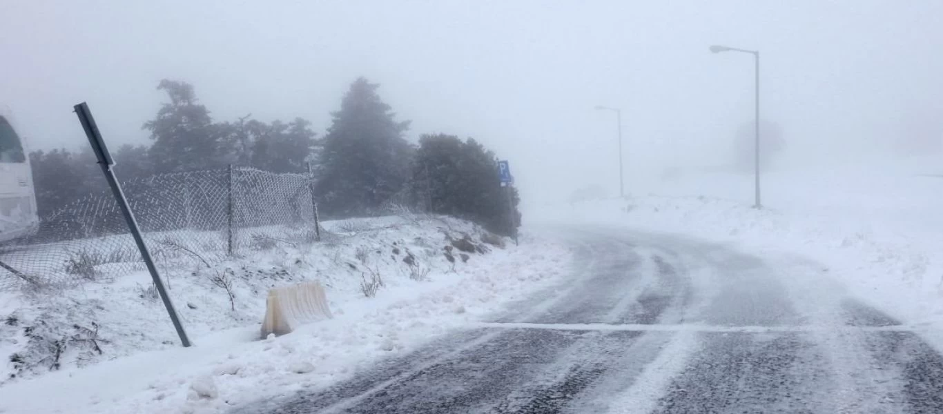 Θεσσαλονίκη: Έκλεισε λόγω χιονόπτωσης η επαρχιακή οδός Μελισσοχωρίου - Ωραιοκάστρου